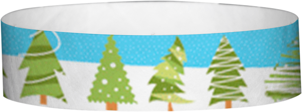 A Tyvek® 3/4" X 10" Christmas Tree wristband