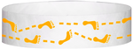 A Tyvek® 3/4" X 10" Foot Prints Neon Orange wristband