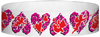 A Tyvek® 3/4" X 10" Hearts Flowers Wristband