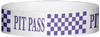 A Tyvek® 3/4" X 10" Pitt Pass Checker Purple wristband