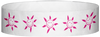A Tyvek® 3/4" X 10" Sun Face Neon Pink wristband