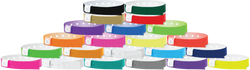 Vinyl 1/2" x 11 1/2" 1-Stub Snapped Wristband Solid wristbands