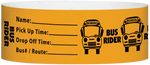 A Tyvek® 1" X 10" Bus Rider Neon Orange wristband