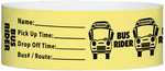 A Tyvek® 1" X 10" Bus Rider Yellow Glow wristband
