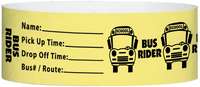 A Tyvek® 1" X 10" Bus Rider Yellow Glow wristband