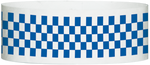 A Tyvek® 1" X 10" Checkerboard Blue wristband