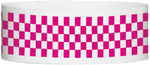 A Tyvek® 1" X 10" Checkerboard Neon Pink wristband