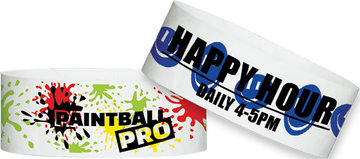 Custom Tyvek® 1 x 10" Pattern One Colour Imprint Wristbands