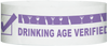 A Tyvek® 1" x 10"  Drinking Age Verified Purple wristband