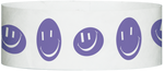 A Tyvek® 1" X 10" Happy Face Purple wristband