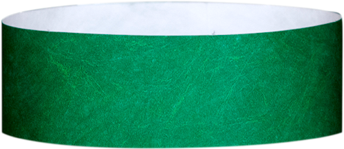 A 1" Tyvek® litter free solid Green wristband