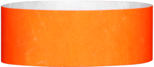 A 1" Tyvek® litter free solid Neon Orange wristband