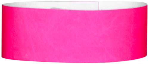 A 1" Tyvek® litter free solid Neon Pink wristband
