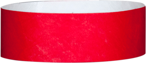 A 1" Tyvek® litter free solid Red wristband