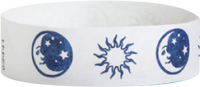 A Tyvek®  3/4" x 10" Sheeted Pattern Celestial Dark Blue wristband