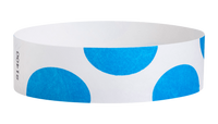 A Tyvek®  3/4" x 10" Sheeted Pattern Half Circles Light Blue wristband