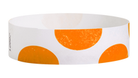 A Tyvek®  3/4" x 10" Sheeted Pattern Half Circles Orange wristband