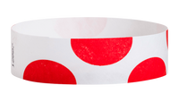A Tyvek®  3/4" x 10" Sheeted Pattern Half Circles Red wristband