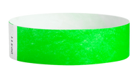 A Tyvek®  3/4" x 10" Sheeted Solid Neon Green wristband