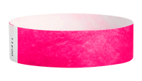 A Tyvek®  3/4" x 10" Sheeted Solid Neon Pink wristband