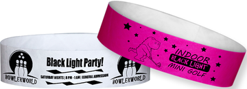 Custom Tyvek® 3/4" x 10" Solid Glow Under Black Light One Colour Imprint Wristbands