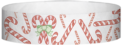 Tyvek® 3/4" x 10" Candy Canes pattern wristbands