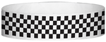 A Tyvek® 3/4" X 10" Checkerboard Black wristband