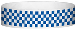 A Tyvek® 3/4" X 10" Checkerboard Blue wristband
