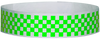 A Tyvek® 3/4" X 10" Checkerboard Neon Lime wristband