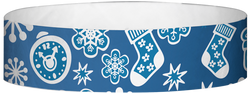 Tyvek® 3/4" x 10" Blue Decorations pattern wristbands