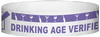 A Tyvek® 3/4" X 10" DAV Drinking Age Verfication Purple wristband