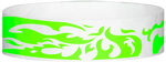 A Tyvek® 3/4" X 10" Flames Neon Lime wristband