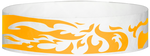 A Tyvek® 3/4" X 10" Flames Neon Orange wristband