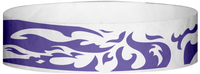 A Tyvek® 3/4" X 10" Flames Purple wristband