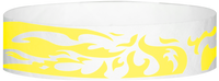 A Tyvek® 3/4" X 10" Flames Yellow Glow wristband