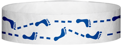 Tyvek® 3/4" x 10" Foot Prints pattern wristbands