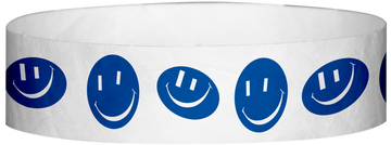 Tyvek® 3/4" x 10" Happy Face pattern wristbands