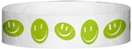 A Tyvek® 3/4" X 10" Happy Face Neon Lime Wristband