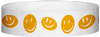 A Tyvek® 3/4" X 10" Happy Face Neon Orange Wristband