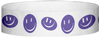 A Tyvek® 3/4" X 10" Happy Face Purple Wristband