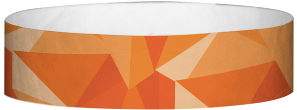 A Tyvek® 3/4" X 10" Mosaic Orange wristband