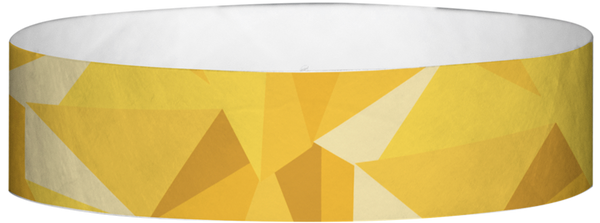A Tyvek® 3/4" X 10" Mosaic Yellow wristband
