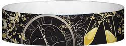 Tyvek® 3/4" x 10" New Years Clock pattern wristbands