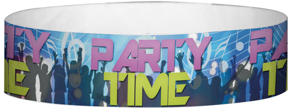 A Tyvek® 3/4" X 10" Party Time Club Multicoloured wristband