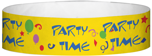A Tyvek® 3/4" X 10" Party Time Multicoloured wristband