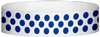 A Tyvek® 3/4" X 10" Polka Dot Blue wristband