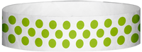 A Tyvek® 3/4" X 10" Polka Dot Neon Lime wristband