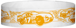 A Tyvek® 3/4" X 10" Race Track Neon Orange wristband