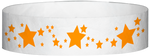 A Tyvek® 3/4" X 10" Stars Neon Orange wristband