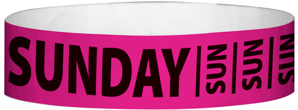A Tyvek® 3/4" X 10" Sunday Neon Pink wristband